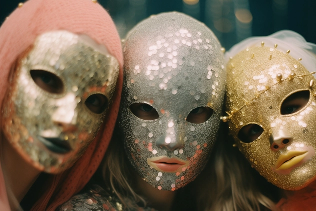 personas con mascaras de disfraces